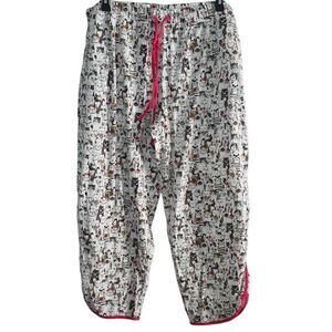 Sleep Sense Women's Size 3X White Black Pink Cat Print Sleep Pajama Pants